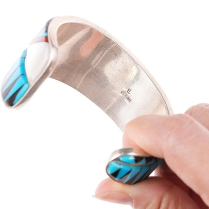 6.625" Zuni multi-stone channel inlay bracelet - Estate Fresh Austin