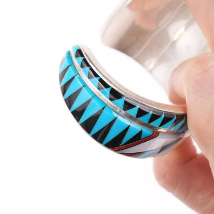 6.625" Zuni multi-stone channel inlay bracelet - Estate Fresh Austin