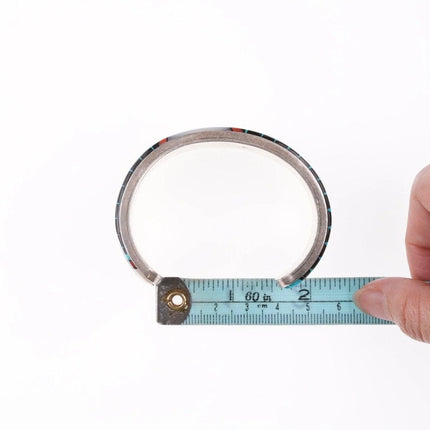 6.625" Zuni multi-stone channel inlay bracelet - Estate Fresh Austin