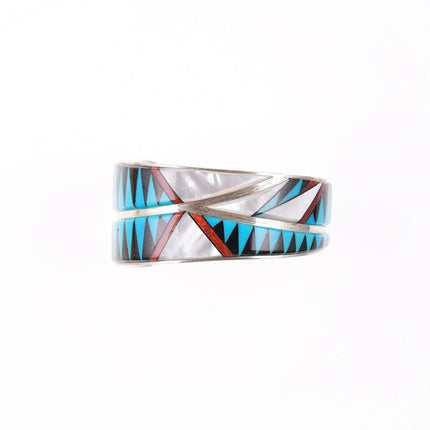6.625" Zuni multi-stone channel inlay bracelet - Estate Fresh Austin