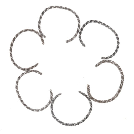 6" 6 Stacking Navajo twisted silver wire cuff bracelets - Estate Fresh Austin