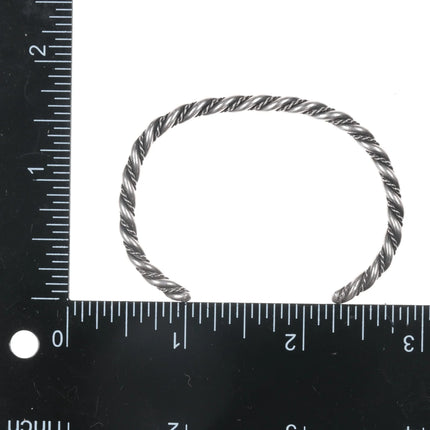6" 6 Stacking Navajo twisted silver wire cuff bracelets - Estate Fresh Austin