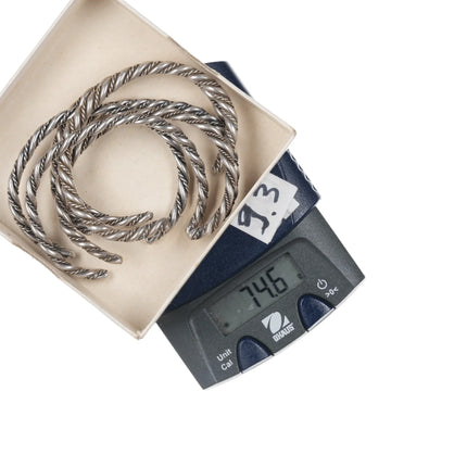 6" 6 Stacking Navajo twisted silver wire cuff bracelets - Estate Fresh Austin