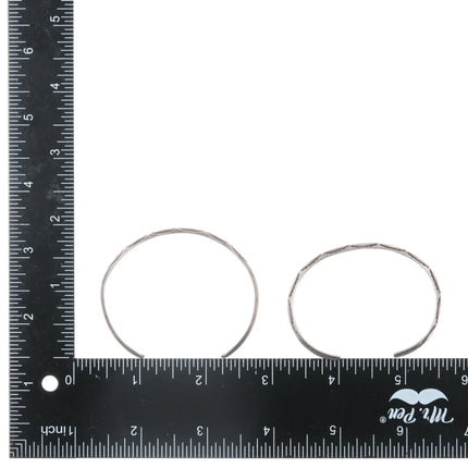 6"-6.5" Vintage Navajo hand stamped silver stacking cuff bracelets - Estate Fresh Austin