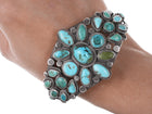 6.875 30's-40's Navajo Silver Turquoise cluster bracelet - Estate Fresh Austin