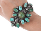 6.875 30's-40's Navajo Silver Turquoise cluster bracelet - Estate Fresh Austin