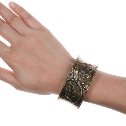 6.875 Artisan cast brass cuff bracelet - Estate Fresh Austin