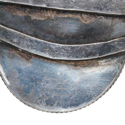 6.875 c1940's Large Native American silver moss agate cuff bracelet - Estate Fresh Austin