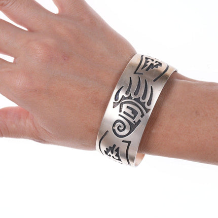 6.875 Hopi Overlay Sterling cuff bracelet - Estate Fresh Austin