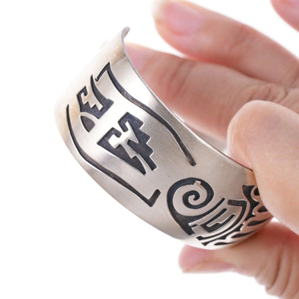 6.875 Hopi Overlay Sterling cuff bracelet - Estate Fresh Austin