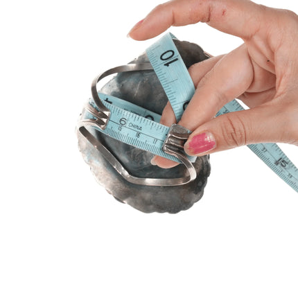 6.875 Huge Vintage Ceremonial Kingman turquoise slab sterling cuff bracelet - Estate Fresh Austin