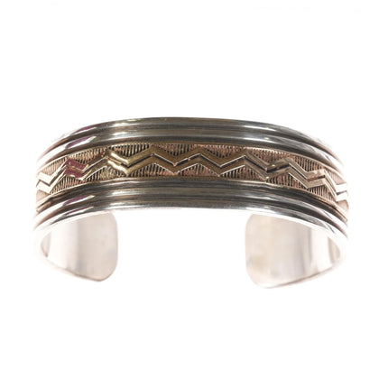 6.875 Mark Jimenez Apache/ Comanche 14k/sterling cuff heavy cuff bracelet - Estate Fresh Austin