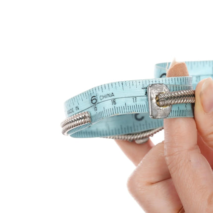 6.875 Ray Bennett Navajo Sterling twisted wire cuff bracelet with turquoise - Estate Fresh Austin