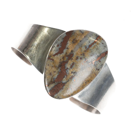 6.875 Retro Desert Rose Trading Sterling Jasper cuff bracelet - Estate Fresh Austin