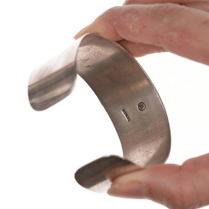 6.875 Southwestern 3D Sterling Native Pots cuff bracelet - Estate Fresh Austin