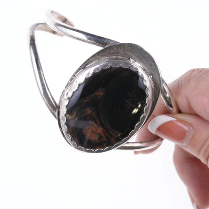 6.875 Vintage Southwestern sterling and agate bracelet - Estate Fresh Austin