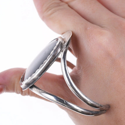 6.875 Vintage Southwestern sterling and agate bracelet - Estate Fresh Austin