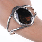 6.875 Vintage Southwestern sterling and agate bracelet - Estate Fresh Austin