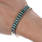 6.875 Wyaco Zuni needlepoint turquoise silver bracelet - Estate Fresh Austin