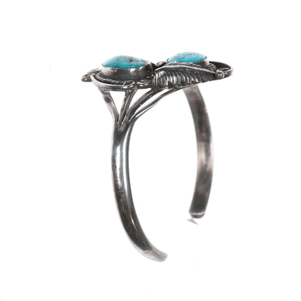 6" Albert Yazzie Navajo silver and turquoise cuff bracelet - Estate Fresh Austin