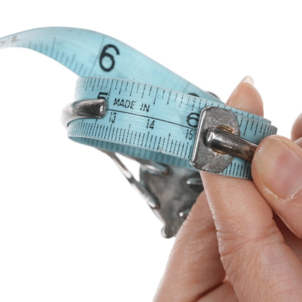 6" Albert Yazzie Navajo silver and turquoise cuff bracelet - Estate Fresh Austin