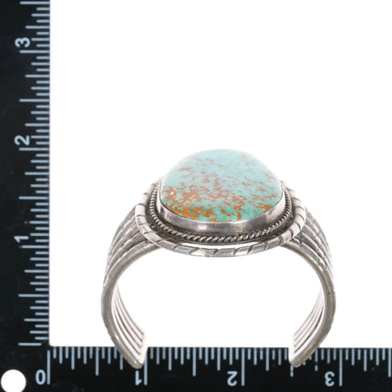 6" c1940's Large #8 Turquoise sterling native American cuff bracelet - Estate Fresh Austin