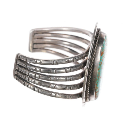 6" c1940's Large #8 Turquoise sterling native American cuff bracelet - Estate Fresh Austin