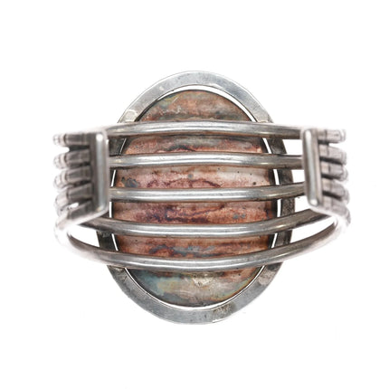 6" c1940's Large #8 Turquoise sterling native American cuff bracelet - Estate Fresh Austin