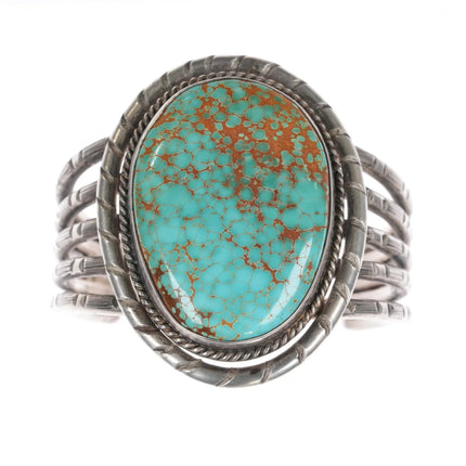 6" c1940's Large #8 Turquoise sterling native American cuff bracelet - Estate Fresh Austin