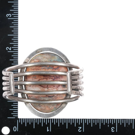 6" c1940's Large #8 Turquoise sterling native American cuff bracelet - Estate Fresh Austin