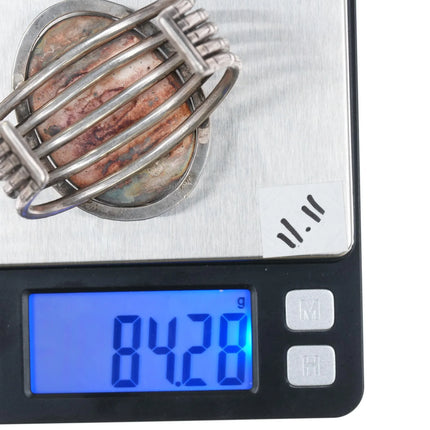 6" c1940's Large #8 Turquoise sterling native American cuff bracelet - Estate Fresh Austin