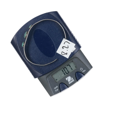 6" c1940's Navajo sterling cuff bracelet with three turquoise - Estate Fresh Austin