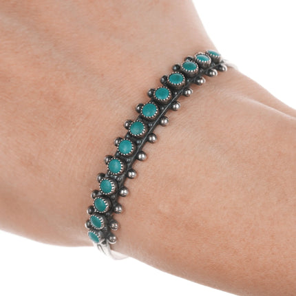 6" c1950's Navajo Curio Sterling row cuff bracelet - Estate Fresh Austin