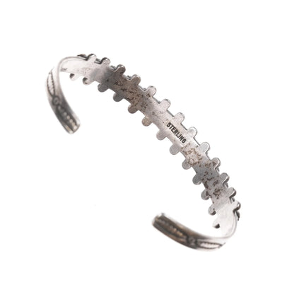 6" c1950's Navajo Curio Sterling row cuff bracelet - Estate Fresh Austin
