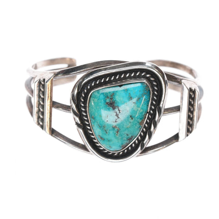 6" c1970's Navajo sterling and turquoise cuff bracelet - Estate Fresh Austin