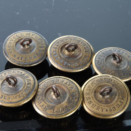 6 Civil War Era Minnesota Scoville Waterbury Uniform Jacket Buttons - Estate Fresh Austin