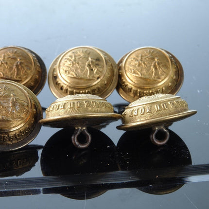 6 Civil War Era Minnesota Scoville Waterbury Uniform Jacket Buttons - Estate Fresh Austin