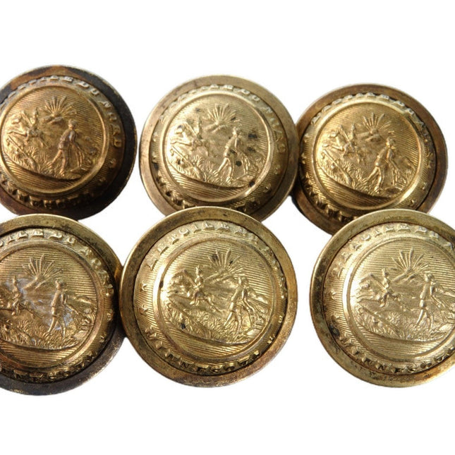 6 Civil War Era Minnesota Scoville Waterbury Uniform Jacket Buttons - Estate Fresh Austin