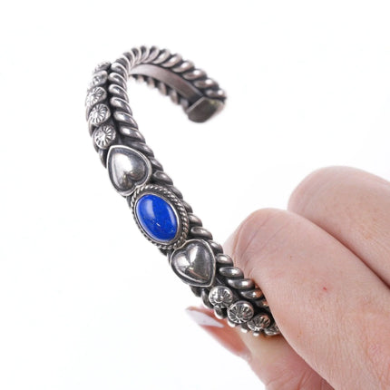 6" David Reeves Navajo sterling and lapis cuff bracelet - Estate Fresh Austin