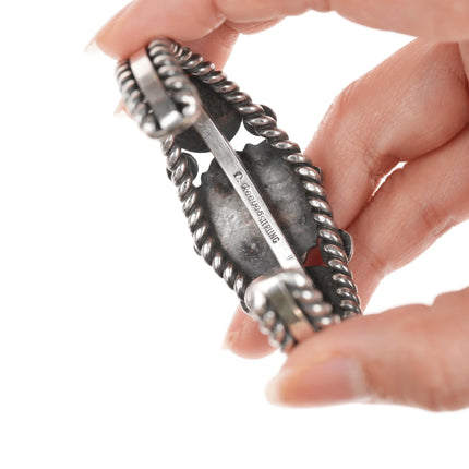 6" David Reeves Navajo sterling and onyx cuff bracelet - Estate Fresh Austin