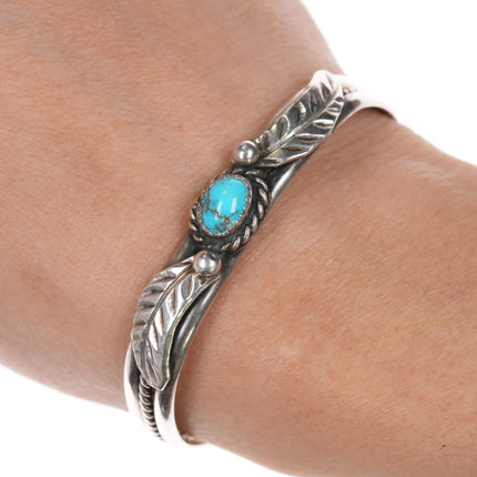 6" Harry Plummer Navajo sterling and turquoise cuff bracelet - Estate Fresh Austin