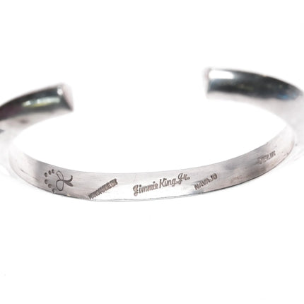 6" Jimmie King Jr Navajo sterling multi-stone inlay cuff bracelet - Estate Fresh Austin