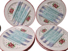 6 Longchamp French Majolica Asparagus Plates 9 7/8