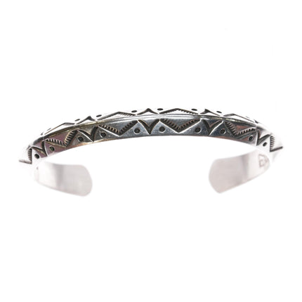 6" Mitchell Calabaza Kewa carinated silver hand stamped cuff bracelet - Estate Fresh Austin