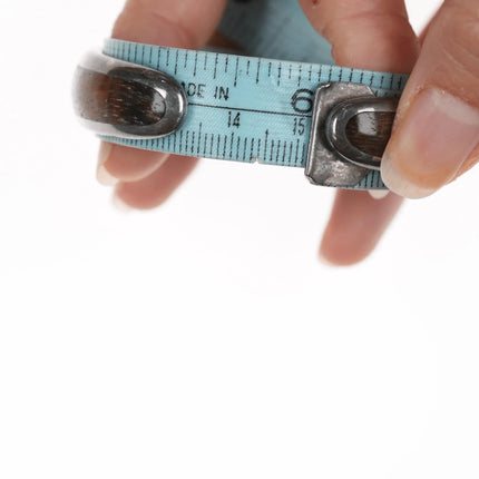 6" Native American sterling inlaid cuff bracelet - Estate Fresh Austin