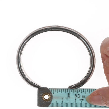 6" Native American sterling inlaid cuff bracelet - Estate Fresh Austin