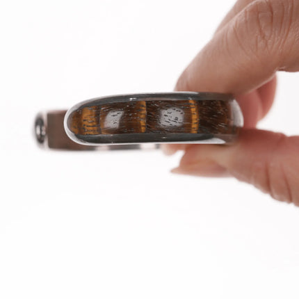 6" Native American sterling inlaid cuff bracelet - Estate Fresh Austin