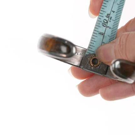 6" Native American sterling inlaid cuff bracelet - Estate Fresh Austin