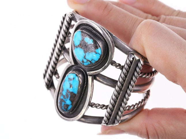 6" Navajo Bisbee turquoise Silver bracelet - Estate Fresh Austin
