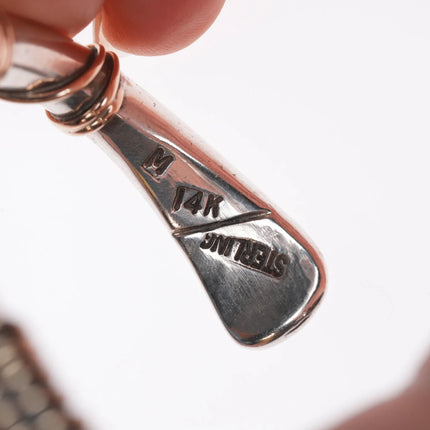 6" Orville Tsinnie (1943-2017) Navajo 14k/Sterling Mediterranian Coral Cuff bracelet - Estate Fresh Austin